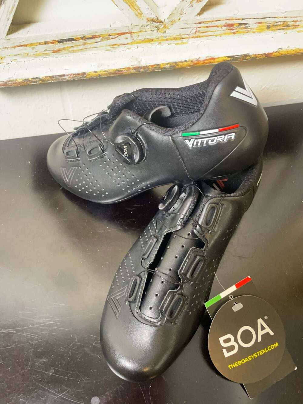 Vittoria Cycling Shoes Black BOA Closure Size women 8 men’s 6 UK 6 Euro 38